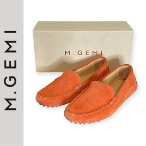 M. GEMI THE FELIZE PUMPKIN SUEDE HANDMADE DRIVING SLIP ON MOCCASIN LOAFER
